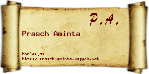 Prasch Aminta névjegykártya